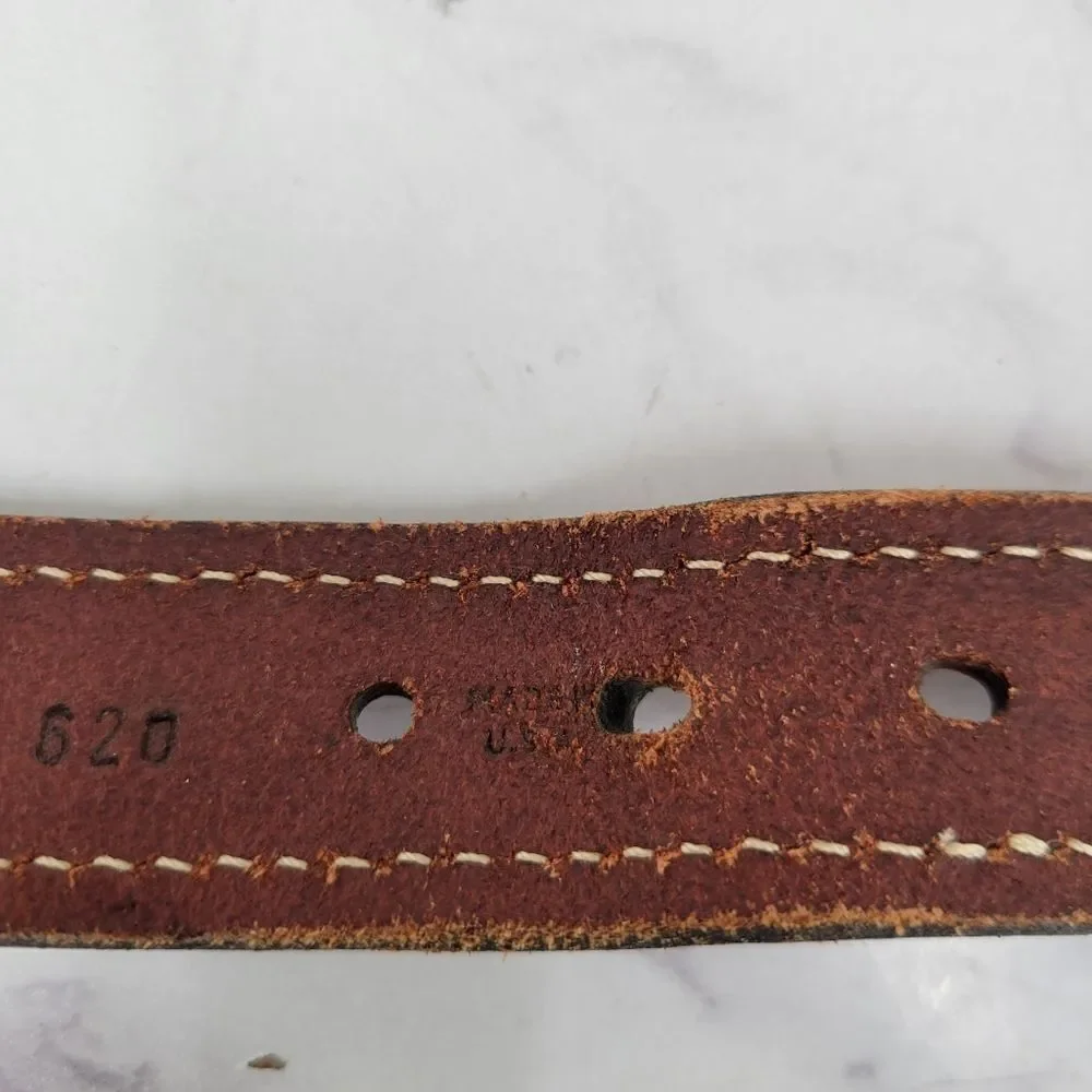Tommy Hilfiger Vintage 90s Belt Red Blue Brown Leather Surplus Mens Size 32 USA